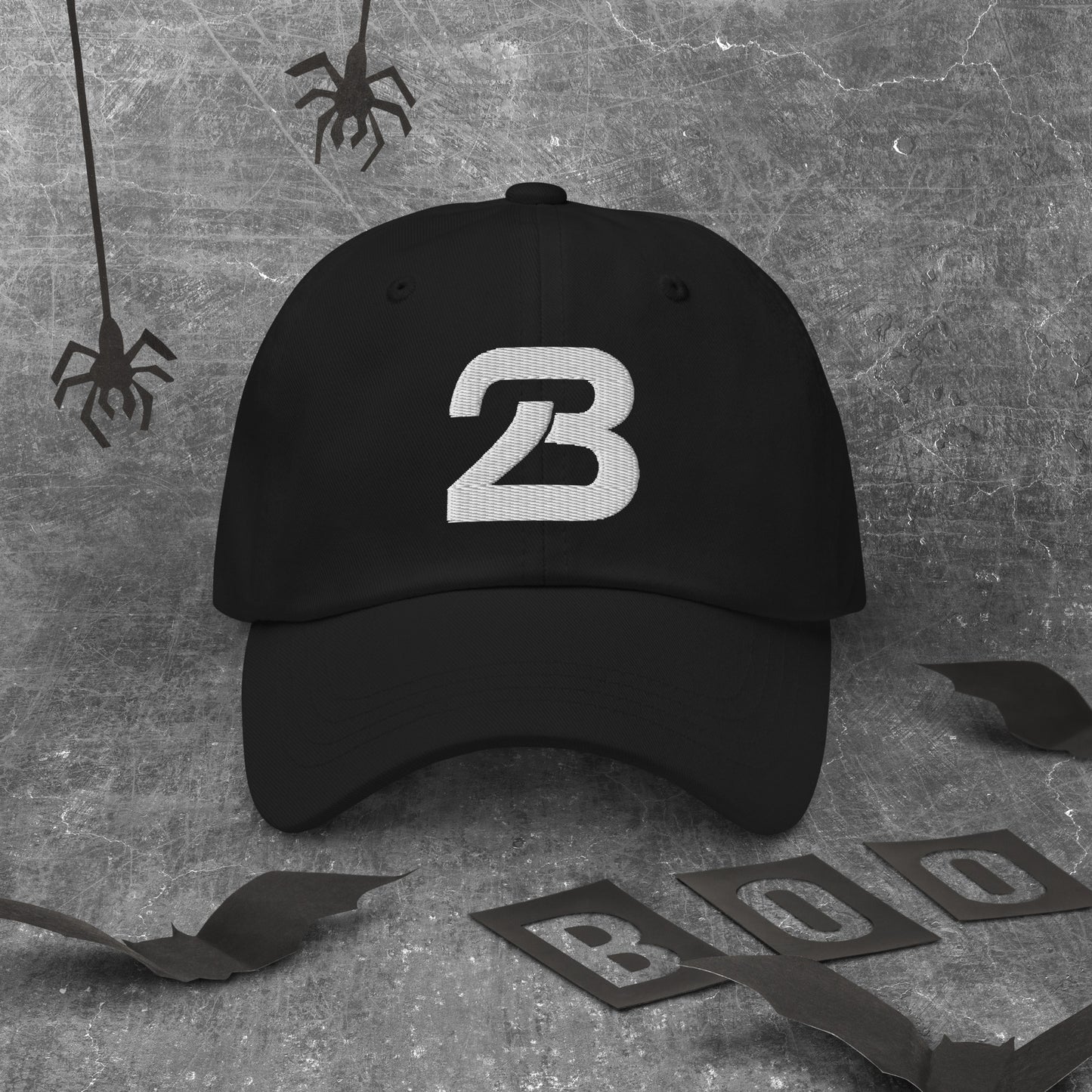 "23 Design Studio embroidered dad hat featuring interconnected 2 and 3 logo in bold minimalist style - official brand merchandise"