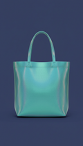 Spectral teal holographic tote bag