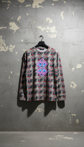 All-Over Graphic Long Sleeve Tee With Neon Logo