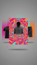 Voltage orange psychedelic rave poster print
