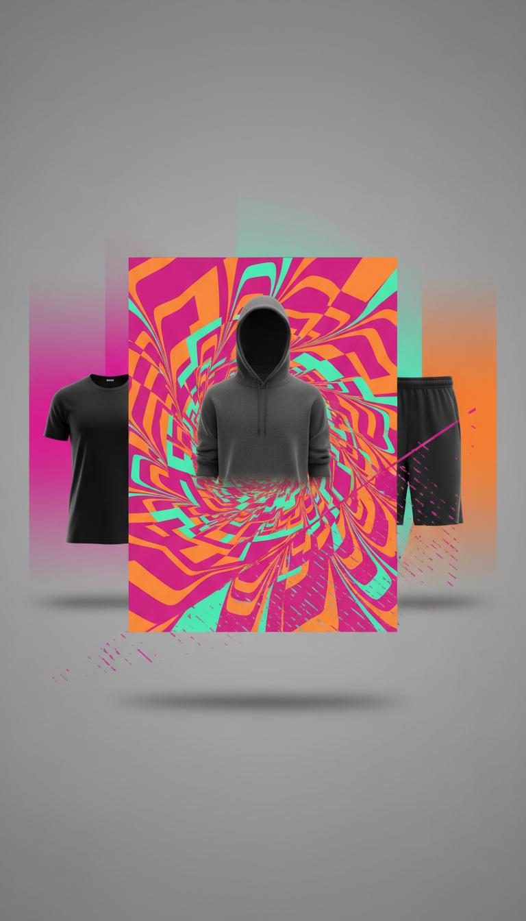 Voltage orange psychedelic rave poster print