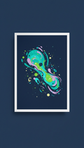 Deep space blue graphic poster print