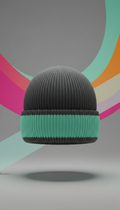 Laser mint accent ribbed beanie