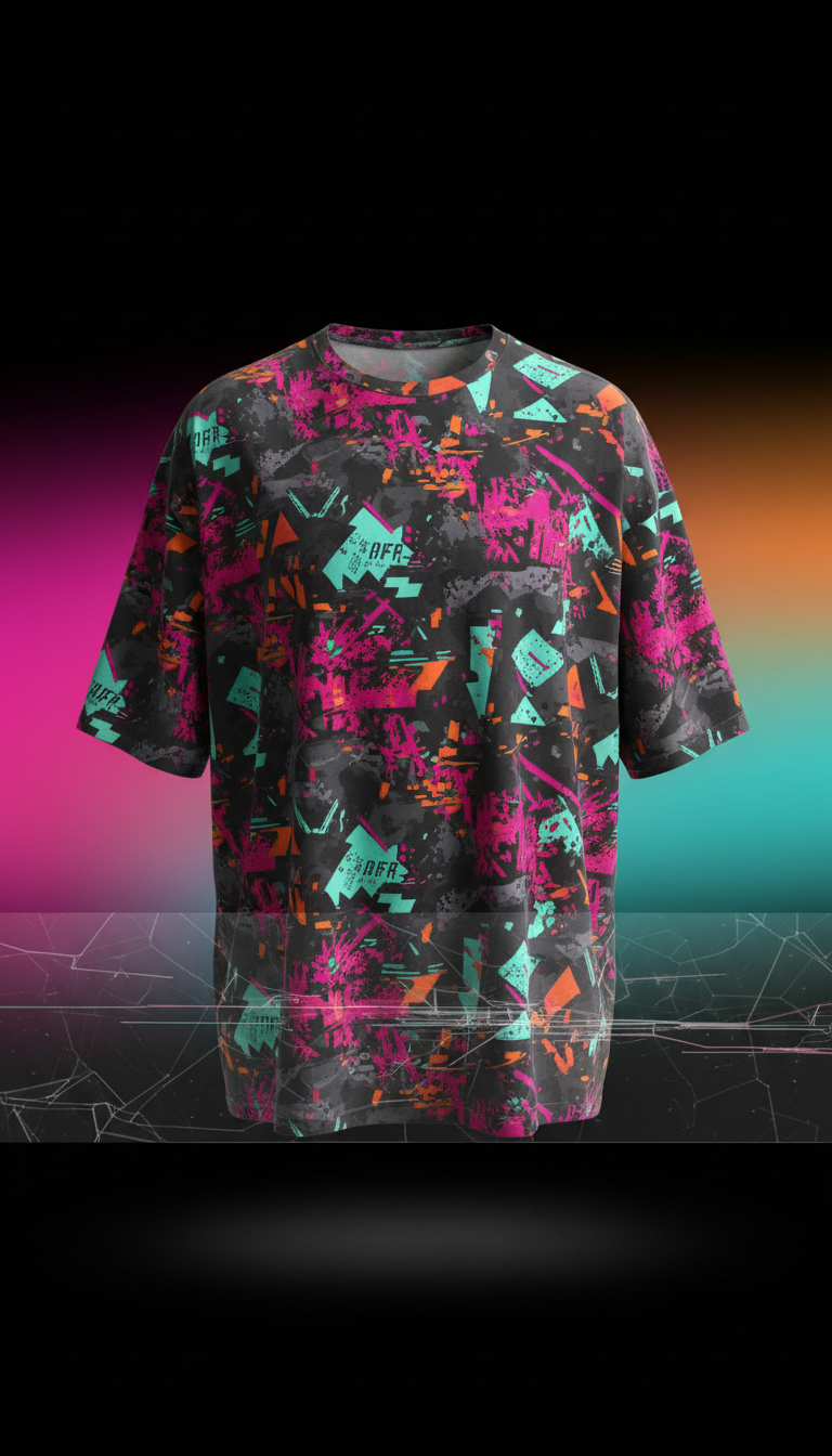 Oversized rave magenta graphic tee