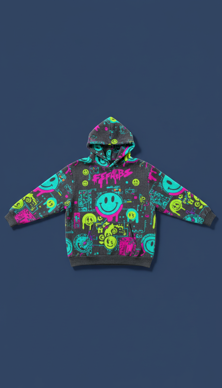 Electric acid rave hoodie