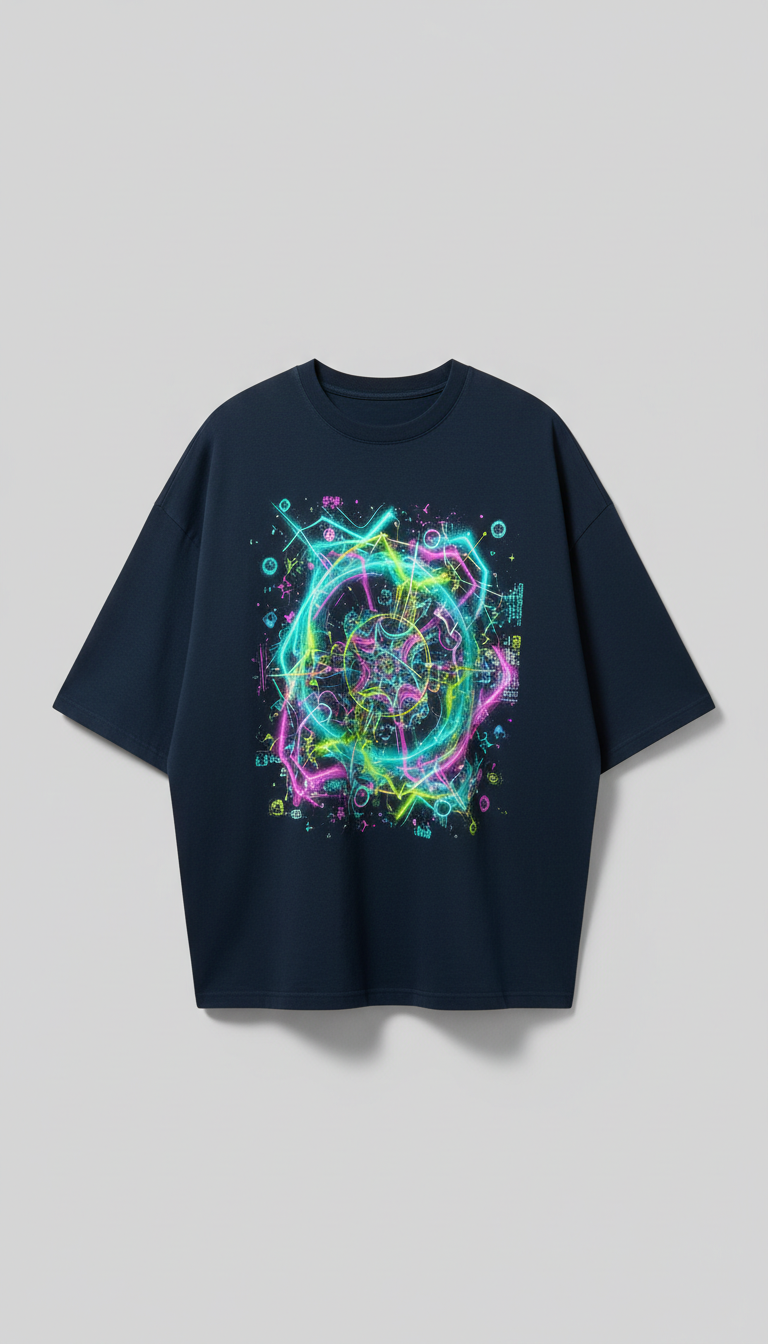 Oversized ultraviolet trance tee